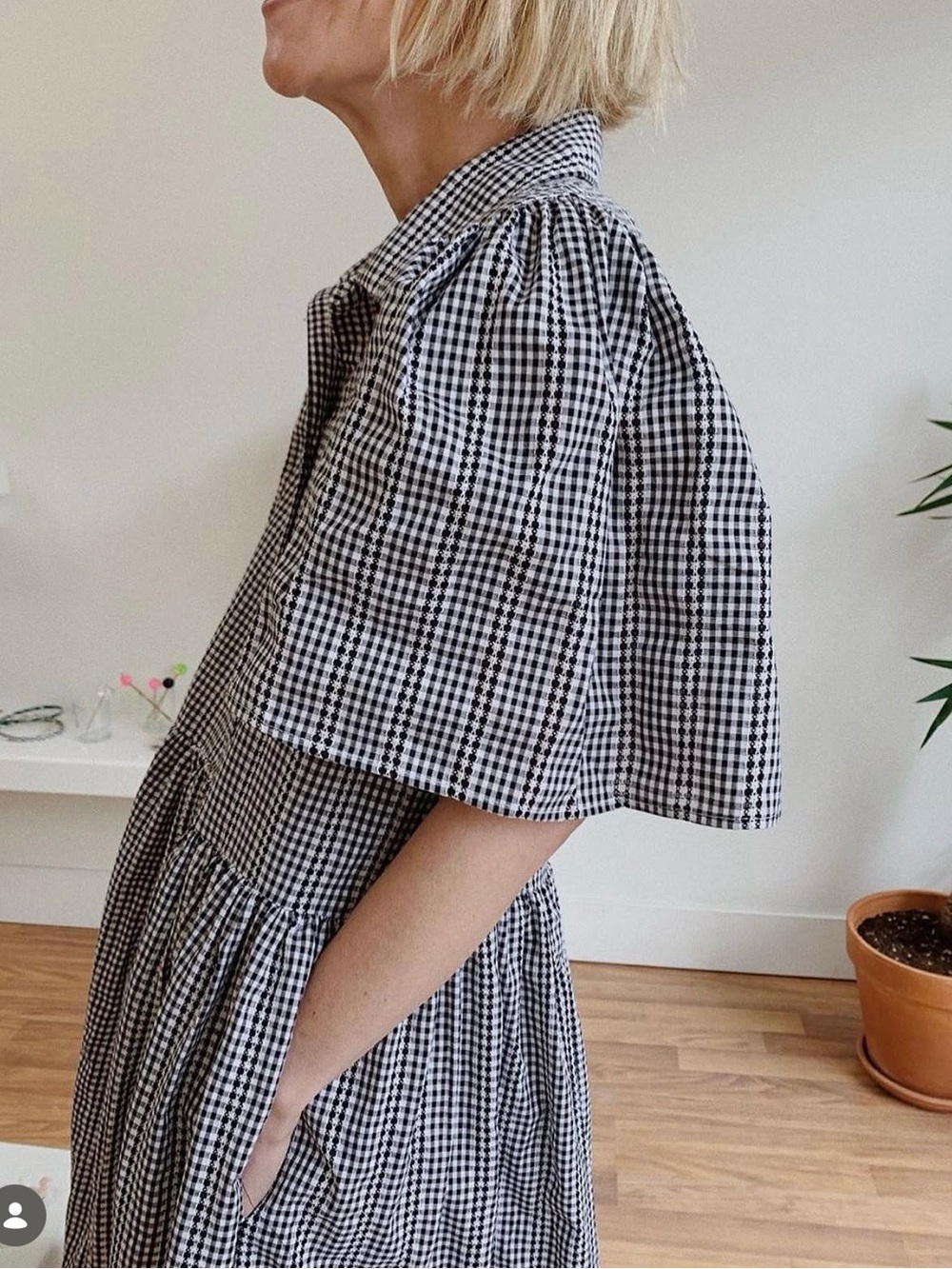 Toit Volant Gingham Garden Haunted Doll Core Midi Dress